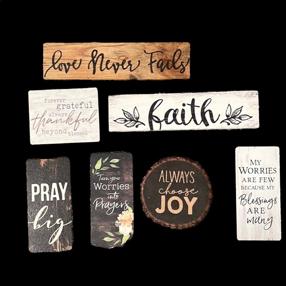 Faith-based Rustic Magnets (Set of 7)